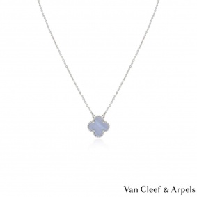 Van Cleef & Arpels White Gold Vintage Alhambra Pendant VCARD34900